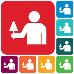 Mason worker with trowe