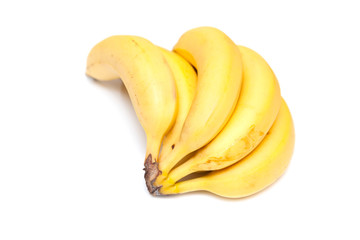 Bunch of yellow bananas isolatedon a white studio background.