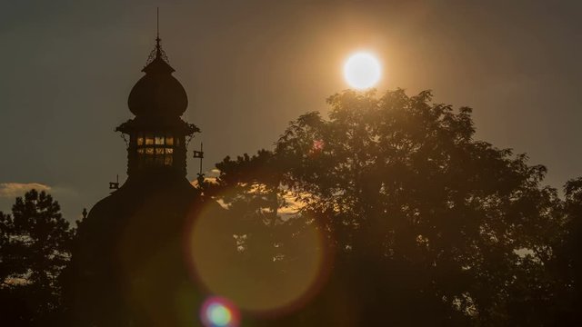 Baroque Hanavsky pavilion in Prague at sunset, Czech Republic.