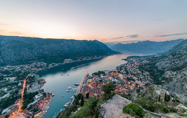 Obraz premium Kotor Fortress Sunset