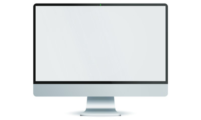  Computer screen view front and front isolated. Vector illustration.