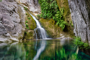 Fototapeta na wymiar Hidden waterfall in Krapina near Budva Montenegro