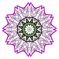 Round pattern flower mandala. circle floral ornament. Decorative illustration.