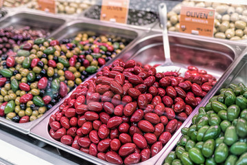 Oliven bunt close up