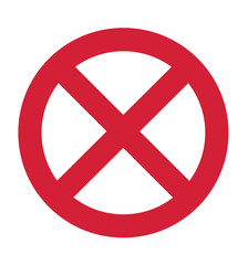 Obraz premium Cross red symbol icon isolated on white background