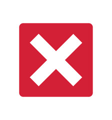 Obraz premium Cross red X icon isolated on white background symbol vector illustration 