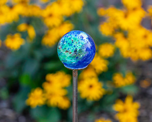 globe with flowers