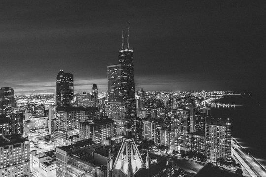 Fototapeta chicago skyline at night