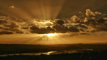 Sunset over the river