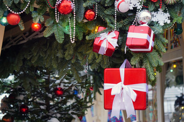Christmas tree decorated with gifts