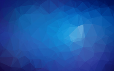 High resolution blue polygon mosaic vector background. Abstract 3D triangular low poly style gradient background.