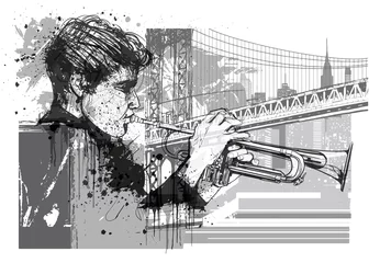 Poster Trompettist in New York (Brooklyn) © Isaxar