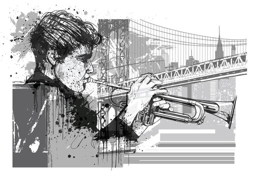 Trumpet player in New York (Brooklyn)