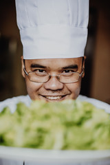 Happy Chef Cooking Healthy Food