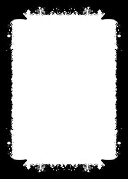 Abstract Decorative Black & White Edge. Type Text Inside, Use as Overlay or for Layer Mask.	