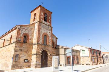 Fototapeta na wymiar Church of San Juan Bautista in Granja de Moreruela town, province of Zamora, Spain