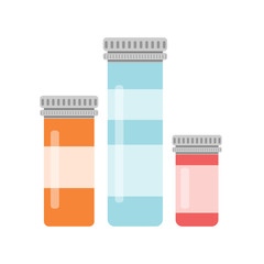Medication icon. Medicines in the bank. Modern vector illustration in a flat style.