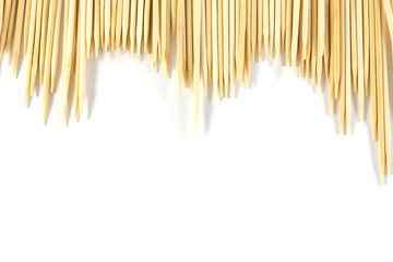Background of bamboo skewers with copy space