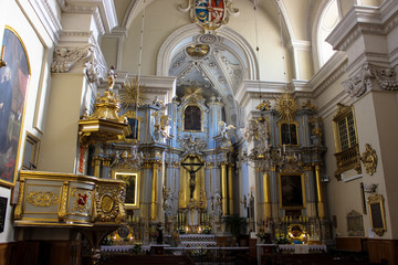 Fototapeta premium Rzeszow, Poland - October 07, 2013: The interior of the ancient Catholic Church