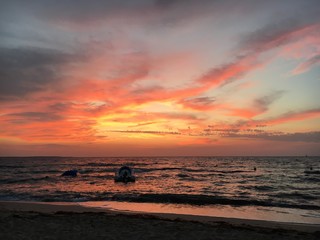 A beautiful sunset from the Platja d’Illetes., Formentera island, Spain.