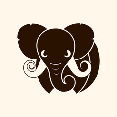 African safari elephant logo - vector illustration, emblem design