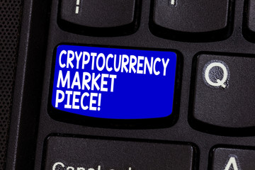 Word writing text Cryptocurrency Market Piece. Business concept for Digital asset that can be...