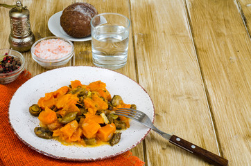 Lenten dishes of mushrooms and vegetables