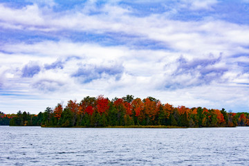 Simple Fall Peninsula With Powerful Moving Clouds