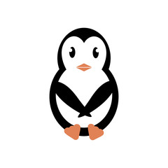 Penguin icon illustration, flat style. Vector - Vector
