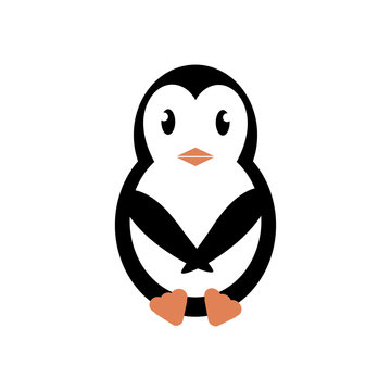 Penguin icon illustration, flat style. Vector - Vector