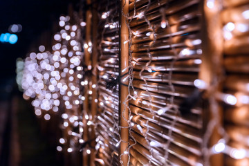 LED garlands in the street