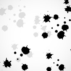 Abstract background with ink blots. Black drops. Vector design