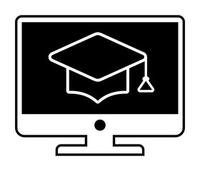 E-learning & e-education - flat vector icon