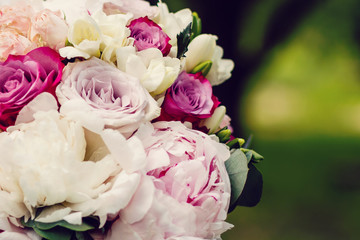 wedding bouquet with peony