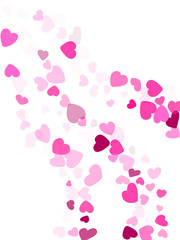 Hearts confetti flying vector background graphic design.