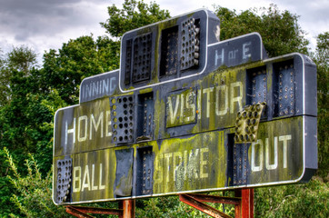Old baseball scoreboard