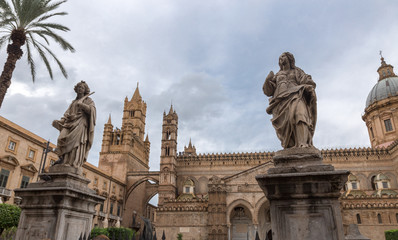 Fototapeta na wymiar Palermo Cathedral (Metropolitan Cathedral of the Assumption of Virgin Mary) in Palermo, Sicily, Italy