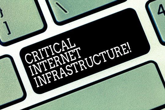 Word writing text Critical Internet Infrastructure. Business concept for essential components of internet operation Keyboard key Intention to create computer message pressing keypad idea