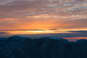 Mountain sunset winter unique!