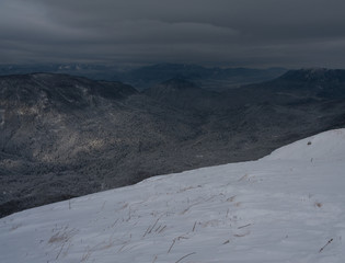 Mountain winter,  landscape storm