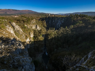 Village of Skocjan above the UNESCO heritage Skocjan cave