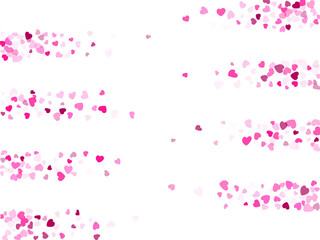 Hearts confetti flying vector background graphic design.