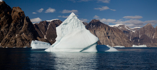 iceberg in front of fjords of Greenland