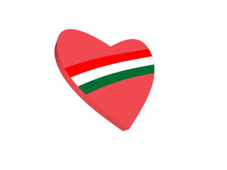 Red heart with hungarian tricolor