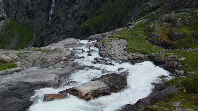 Stream nad Waterfall - Trollstigen, Norway