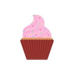 Cupcake illustration. Vector. Flat design.