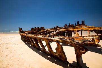 SS Maheno on Fraser Island, Queensland, Australia in 2018