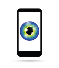 realistic eyeball on a cell mobile phone