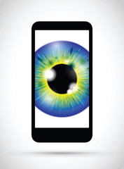 realistic eyeball on a cell mobile phone
