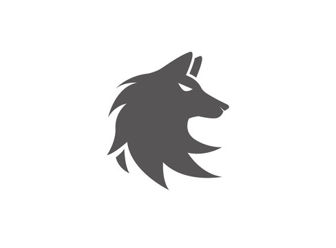 Wolf head logo fox face illustration design